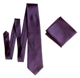 Dark Purple solid color necktie, eggplant tie for weddings by Cyberoptix Tie Lab