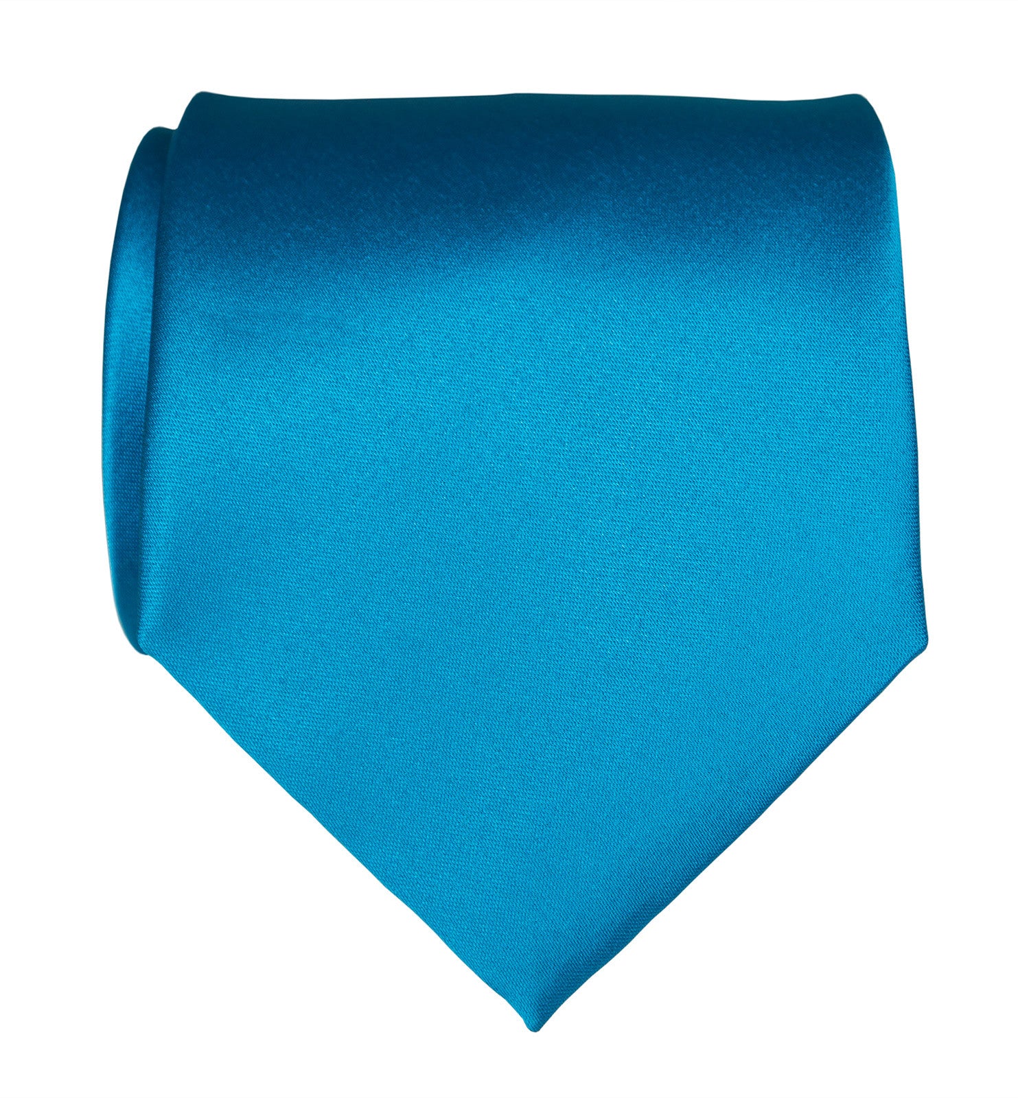 BLEU RUBANページ Electric Blue Necktie. Solid Color Satin Finish Tie, No Print
