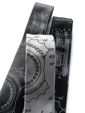 Enigma Machine Necktie, Woven Fine-Stripe Tie.
