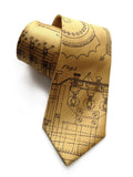 Honey gold Enigma Machine Patent Drawing Tie