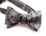 Silver Enigma Machine bow tie.