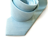 Pale turquoise silk & linen blend necktie.