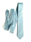 Pale turquoise silk & linen blend necktie.