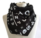 Black and white Eye Chart Scarf