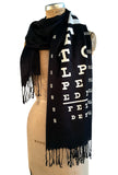 Eye chart scarf, optician gift