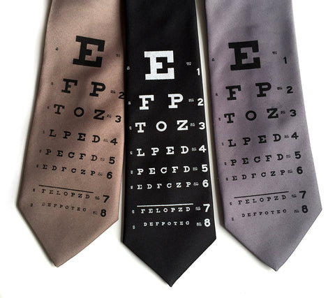 Eye Chart Silk Necktie