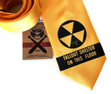 Fallout shelter necktie: black on marigold.