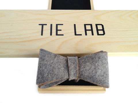 Light Grey Industrial Felt Bow Tie