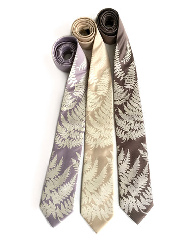 Fern Necktie. Leaf Print Tie