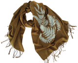 Fern print pashmina scarf