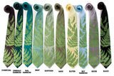 Chartreuse green printing ink fern neckties.
