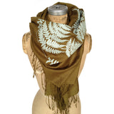 Fern  leaves pashmina scarf