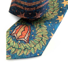 Fisher Building Mosaic Tie, Floral Print Necktie