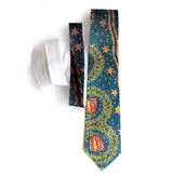 Fisher Building Mosaic Tie, Floral Print Necktie, Cyberoptix