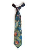 Fisher Building Mosaic Tie, Floral Print Necktie, Cyberoptix