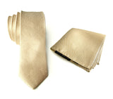 Champagne silk & linen blend necktie