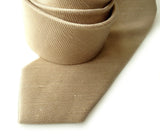 Champagne silk & linen blend necktie