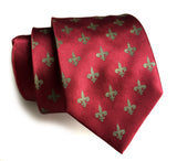 Fleur-de-lis necktie, burgundy.