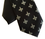 kids black fleur de lis ties