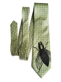 Fly Print Necktie, Limited Edition Luxe Silk Tie, By Cyberoptix