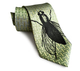 Fly Print Necktie Sample Sale, Limited Edition Luxe Silk Tie, By Cyberoptix