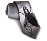 Silver Silk HouseFly Necktie, by Cyberoptix