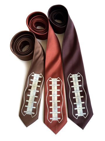 Football necktie. Football lacing print.