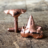 Copper Plated Fossil Shark Tooth Cufflinks