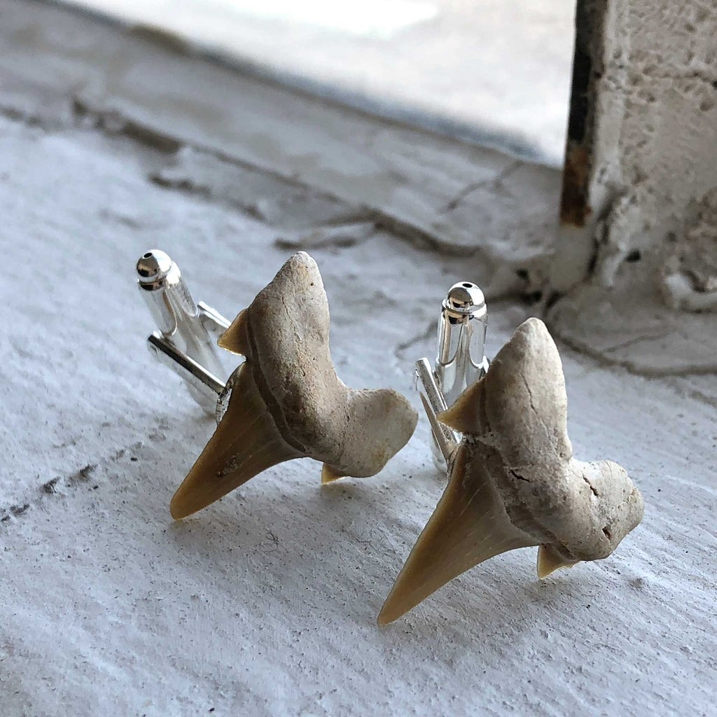 Shark cufflinks silver clearance