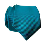 French blue woven necktie. Plain textured tie, cyberoptix