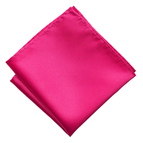 Fuchsia Pink Pocket Square. Solid Color Satin Finish, No Print
