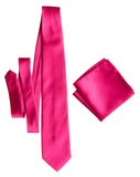 Red-Purple Solid Color Pocket Square. Fuchsia Pink Satin Finish, No Print for weddings, by Cyberoptix