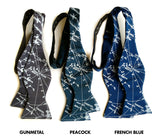 Milky Way bow ties: gunmetal, peacock & french blue.