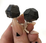 Raw Garnet Cufflinks, rough crystal cuff links