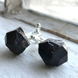 Garnet Cufflinks. Raw, rough crystal cuff links