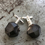 Raw Garnet Crystal Cufflinks, raw stone cuff links