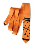 Carrot Orange Shifter Knob narrow necktie, by Cyberoptix