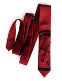 Garnet Red Shifter Knob narrow necktie, by Cyberoptix