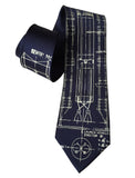 Navy blue Project Gemini Necktie. Titan Launch Vehicle Erector Diagram Tie, by Cyberoptix