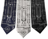 Project Gemini Printed Neckties. Titan Launch Vehicle Diagram Ties, by Cyberoptix Tie Lab, Detroit
