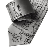 Silver Project Gemini Necktie. Titan Launch Vehicle Diagram Tie, by Cyberoptix