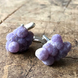 Grape Agate Cufflinks, purple chalcedony