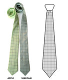 Graph Paper neckties: Golden olive ink on seafoam and apple.