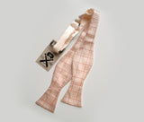 Graph Paper bow tie. Dark salmon on cream.