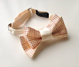 Graph Paper bow tie. Dark salmon on cream.