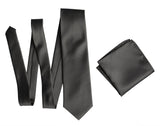Gunmetal wedding tie, dark grey solid color necktie by Cyberoptix Tie Lab