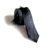 Black Angus Hair-On Hide Leather Necktie