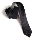 Black Angus Hair-On Hide Leather Necktie