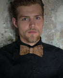 Black and Brown Brindle Hair-On Hide Leather Bow Tie