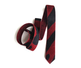 Red and Black Zebra Stripe Hair-On Hide Leather Necktie